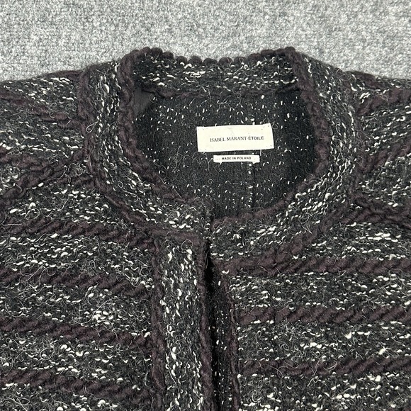 Isabel Marant Etoile Black Grey Laine Wool Jacket Size 38 - Picture 2 of 13